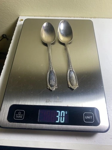 2 Vintage Gorham Sterling Spoons 5 1/2" monogramed 30g Y0098