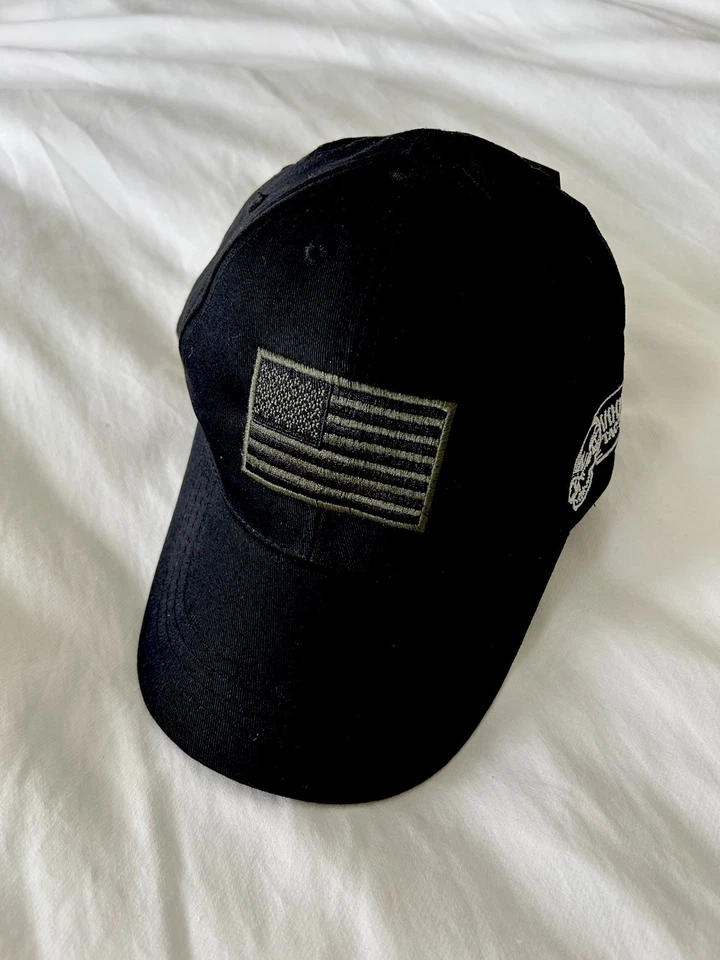 Voodoo Tactical Cap NWT men unisex OS Black green embroidered US flag skull logo - Image 3 of 4
