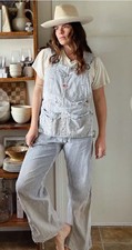 Vintage 70 s BIG MAC Hickory Stripe Railroad Overalls Double Knee RARE PATINA