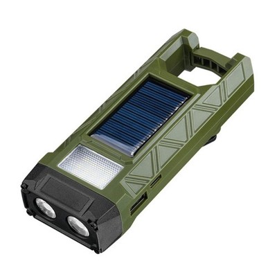 Waterproof Solar Hand Cranks USB Charging Flashlights for Outdoors Gift
