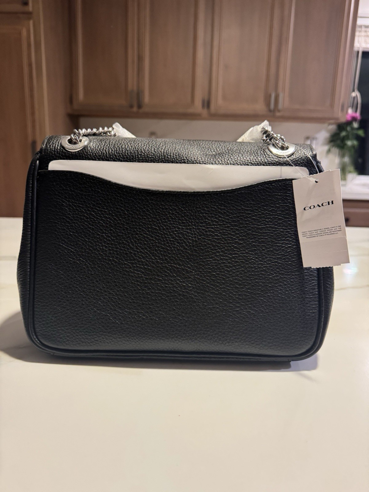 NWT Coach Klare Crossbody 25 Leather Bag Black/Silver image 3