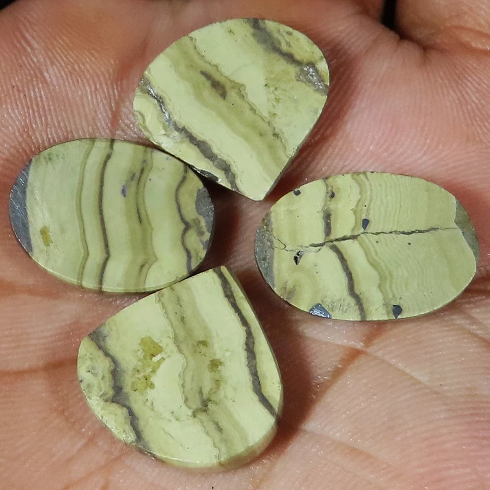 natural SPHALERITE Cabochon 81.85 Carat. 4 Pieces Bulk Lot Top Loose Gemstones - Image 2 of 4