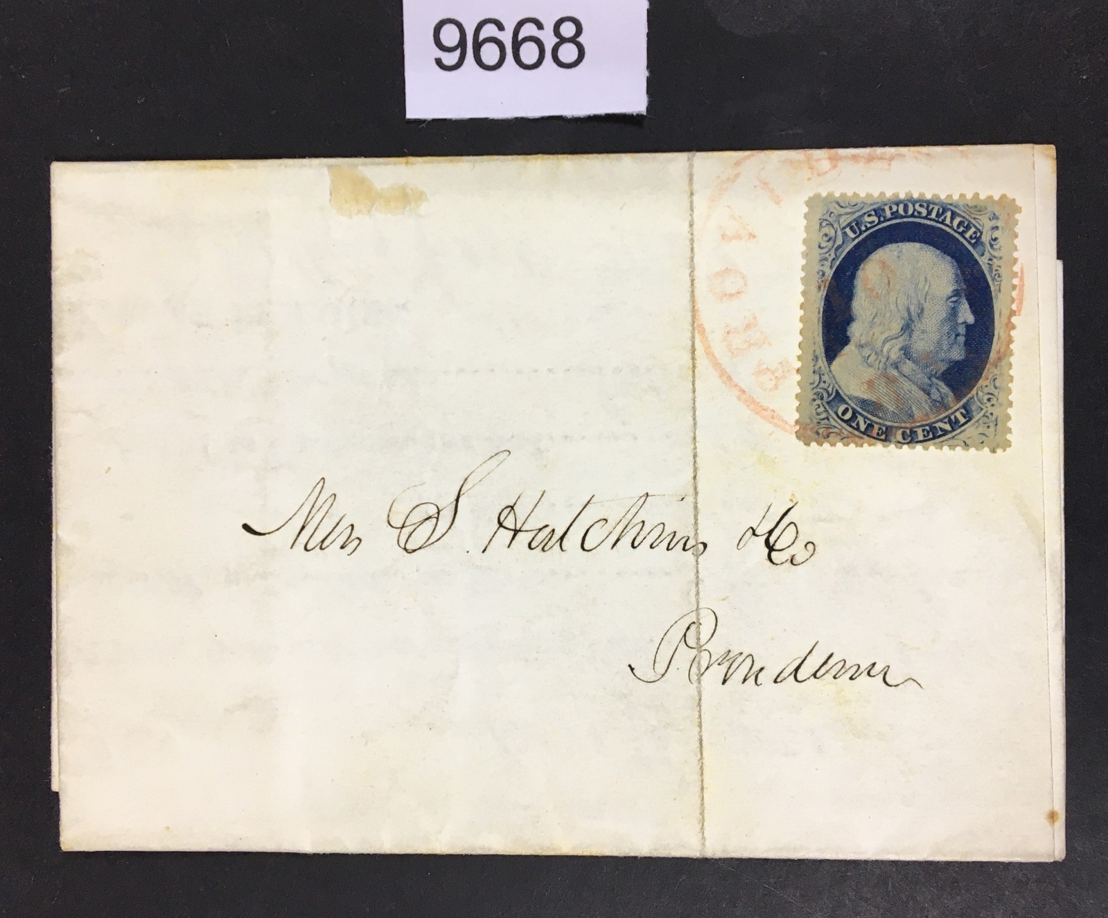 Momen: Us Stamps #24 Used On Cover Xf Stamp Cv $150++ Lot #9668