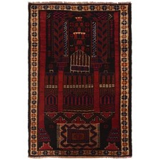 Hand Knotted Afghan Prayer Rug 2'9x4'6ft Tribal Wool Area Carpet 138x84cm P35523