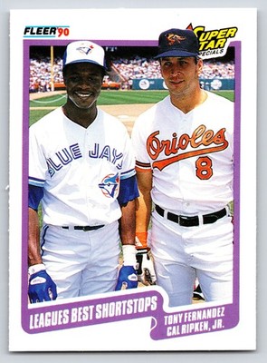 1990 Fleer #634 Leagues Best Shortstops (Tony Fernandez / Cal Ripken, Jr.)