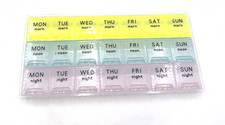 Weekly Pill Organizer 3 Times Per Day BPA Free Plastic Travel Medicine Storage