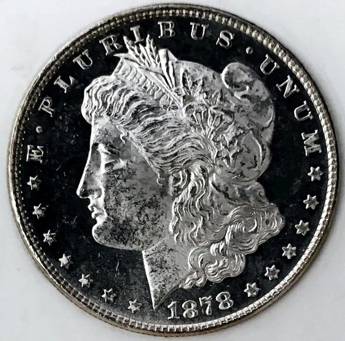 1878 MORGAN DOLLAR! GEM BU++++! DMPL! LIQUID BLACK GLASS MIRRORS! WOW! NR #S1132