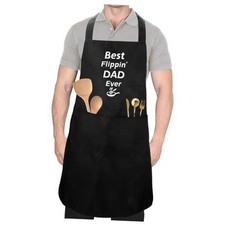 Cooking Apron - Black, Medium, Polyester, Tie Strap, 2 Pockets, 24.8" x 29.5",