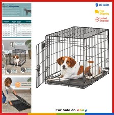 Wire Dog Crate 24 Inch Folding Single Door Small Breeds Divider Panel Leak