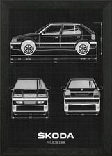Skoda Felicia 1998 Framed Wall Art Poster Canvas Print Picture