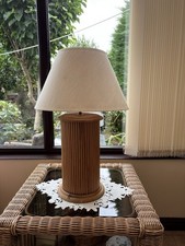 Large Wood Base Table Lamp With Shade