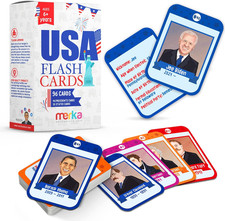 96 Pack US Presidents Flash Cards, US States and Capitals Flash Cards for Kids L