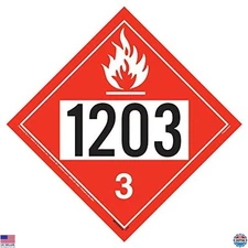 J. J. Keller 1203 Class 3 Flammable Liquid Placards - 25 Pack, 10.75" Vinyl,