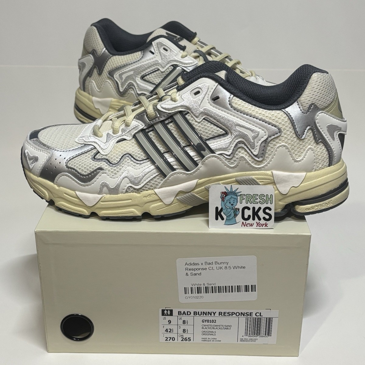 Adidas Response CL Bad Bunny Cream White Men Size 9 New (UK8.5