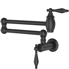 Matte Black Pot Filler Faucet Wall Mount Kitchen Faucets Over Stove Faucet Fo...