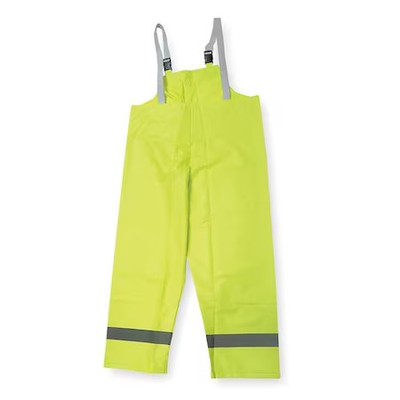 Condor 1Fba7 Hi-Visibility Rain Bib Overall, Polyester/Pvc, 32 1/2 In Inseam,