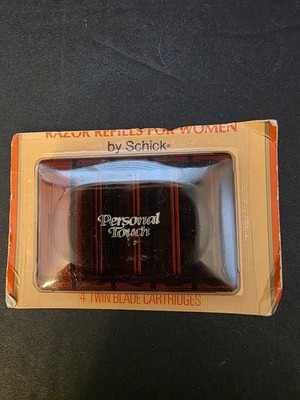 Vtg Schick Personal Touch Razor Refills Pack 4 Twin Blade Cartridges *Shelf Wear