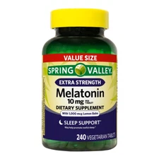 Spring Valley Extra Strength Melatonin Tablets Dietary Supplement Value Size, 10