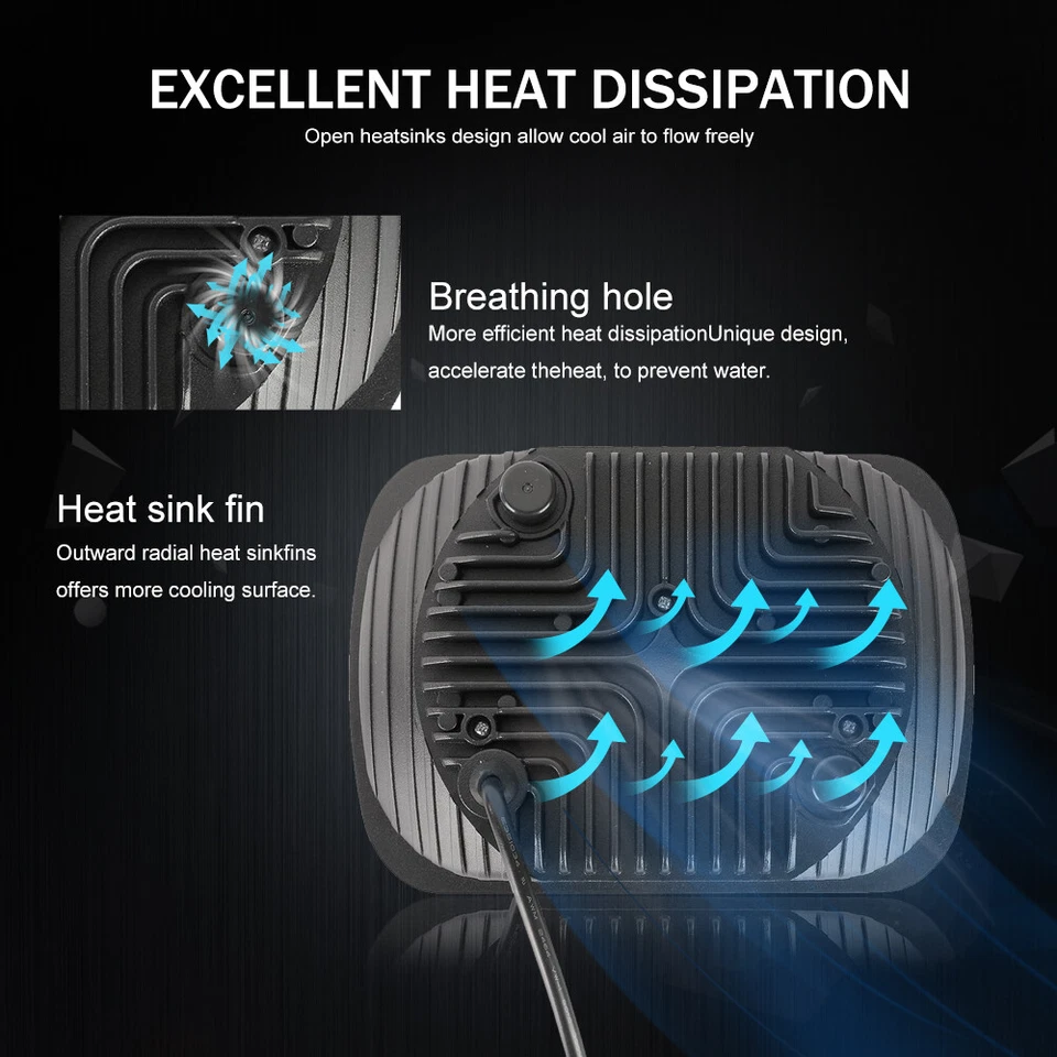 Para Nissan Pickup Hardbody 83-97 Par 7x6" Faróis de LED Feixe Alto-Baixo Lâmpada DRL - Imagem 4 de 4