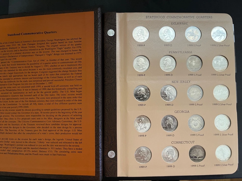 8143 Statehood Commemorative 1999-2003 PDS&Sil Proof 100Coins  COMPLETE DANSCO - Image 2 of 4