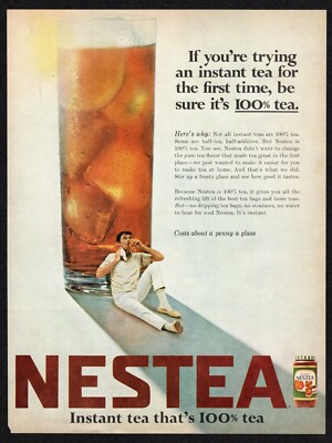 1967 Nestea Instant 100 Percent Tea Frosty Glass Refreshing Toastmaster Print Ad