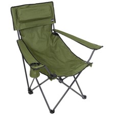 Klappstuhl De Lux mit R&uuml;ckenlehne Armlehne Camping Angeln Outdoor Stuhl oliv