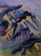 OVER THE MOUNTAINS by JAN PONDER - Original PASTEL PAINTING on Paper Landscape
