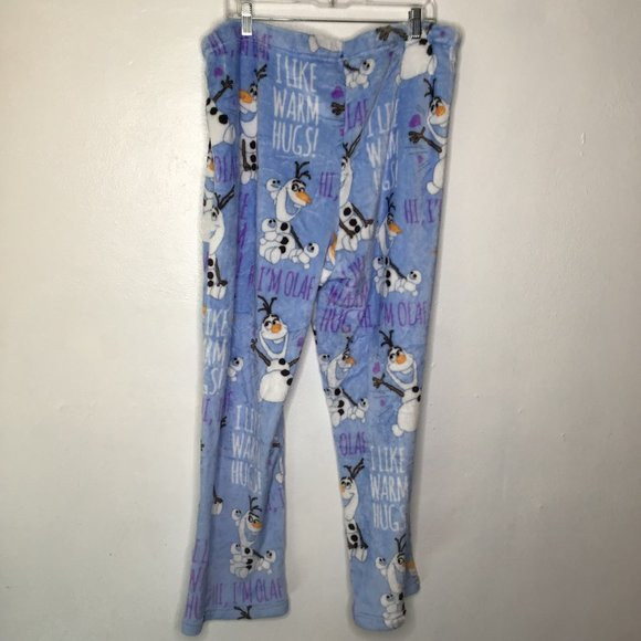 Disney Frozen Olaf Pajama Fleece Pants Minky Flush Dr… Gem
