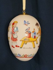 Hutschenreuther 4" Colorful Egg Shaped Ornament Children Making Birdhouses Dog