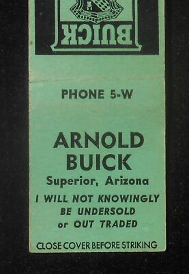 1940s? Buick Car of the Year Arnold Buick Phone 5-W Superior AZ Pinal Co MB