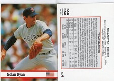 1993 Fax Pax World Of Sport baseball card #4 Nolan Ryan Texas Rangers HOF