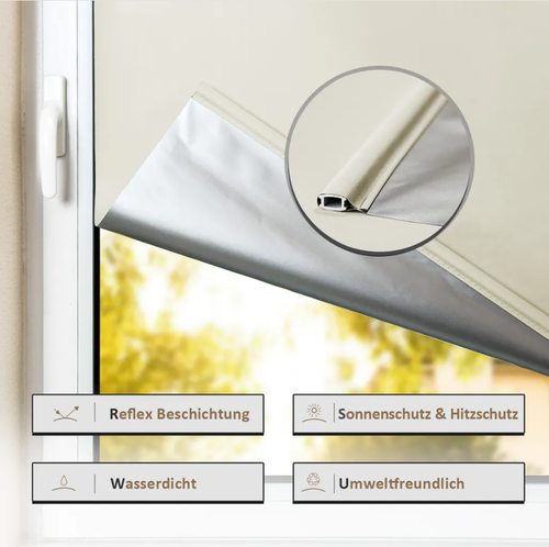 Thermo Rollo Verdunklungsrollo UV Schutz ohne Bohren Klemmfix , mit Seitenzug - Bild 22 von 29