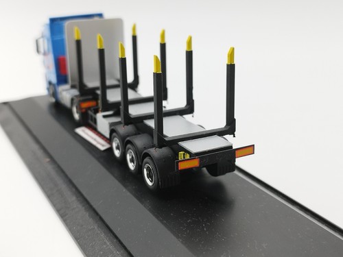 Modellino vetrina acrilica 1:87 Herpa H0 Mercedes Actros trasporto legno fatto a mano - Foto 5 di 10