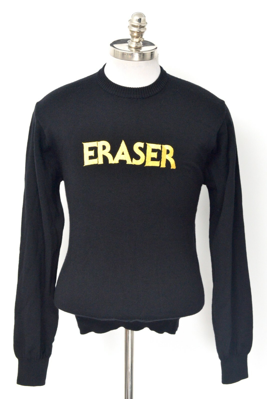 НОВЫЙ Черный шерстяной свитер с круглым вырезом и вышивкой на резинке от CHRISTIAN DADA 44 размера XS 18890₽