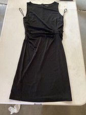 Ann Taylor Womens Short Sleeve Black Wrap Dress Size 10 in Excellent Condition