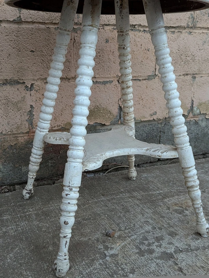 Старинный винтажный старый викторианский дубовый деревянный столик-подставка для растений с акцентом сбоку - Изображение 4 из 4