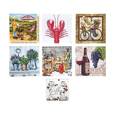 Mixed Lot Of 7 Decoupage Napkins For Crafting Coffee Cooking Grill Olive Oil