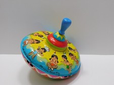 Vintage Ohio Art Toy Tin Spinning Top 10 Little Indians Metal 307F176 WORKS