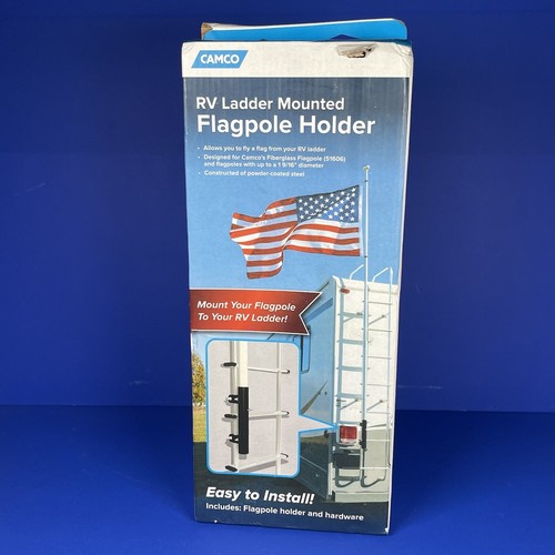 Camco RV Ladder Mounted Flagpole Holder Allows for a Flag to Fly