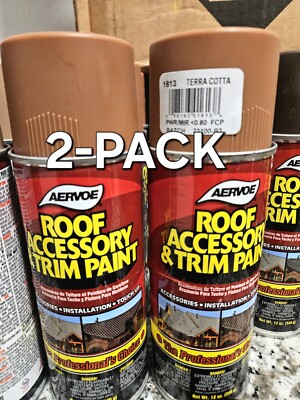 2 PACK Aervoe 1613 12-Oz Fast-Drying Terra Cota Roof Accessory & Tile Trim Paint