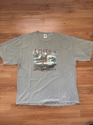 America the Beautiful - Vintage  Delta Pro Weight T-shirt Mens XXL