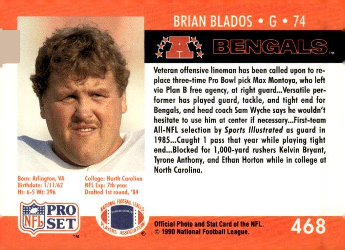 1990 Pro Set #468 Brian Blados | eBay
