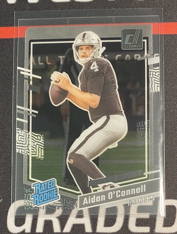 2023 Donruss Clearly Aidan O’Connell RC Base Rated Rookie #51 Las Vegas Raiders