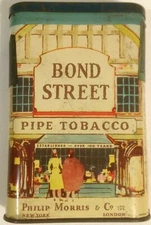 Bond Street Pipe Tobacco Tin vintage Philip Morris VG Vibrant Colors Graphics
