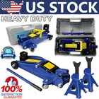 Low Profile Jack Trolley Hydraulic Car Truck Van SUV Garage 2PCS Axle Jack Stand