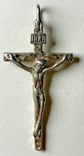 925 Sterling Silver Cross Jesus Piece Crucifix Pendant Necklace 3g 2 3/4 x 3/4
