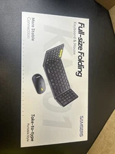 Foldable Bluetooth Keyboard and Mouse, Folding Keyboard Mouse Combo 2.4G+Dual BT