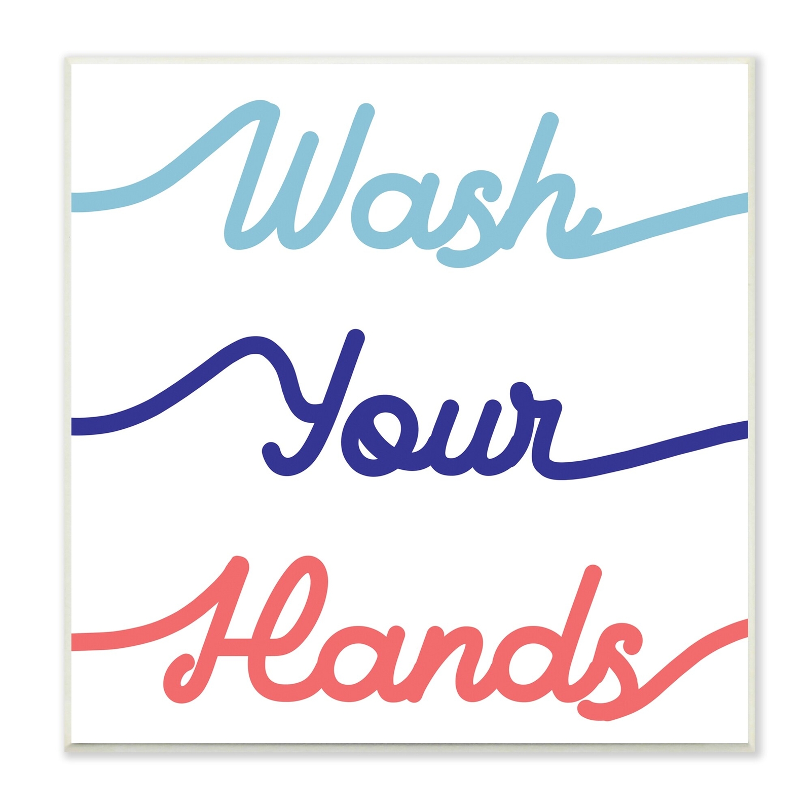 Stupell Wash Your Hands Children's Bathroom Typography Wood  12 x 12