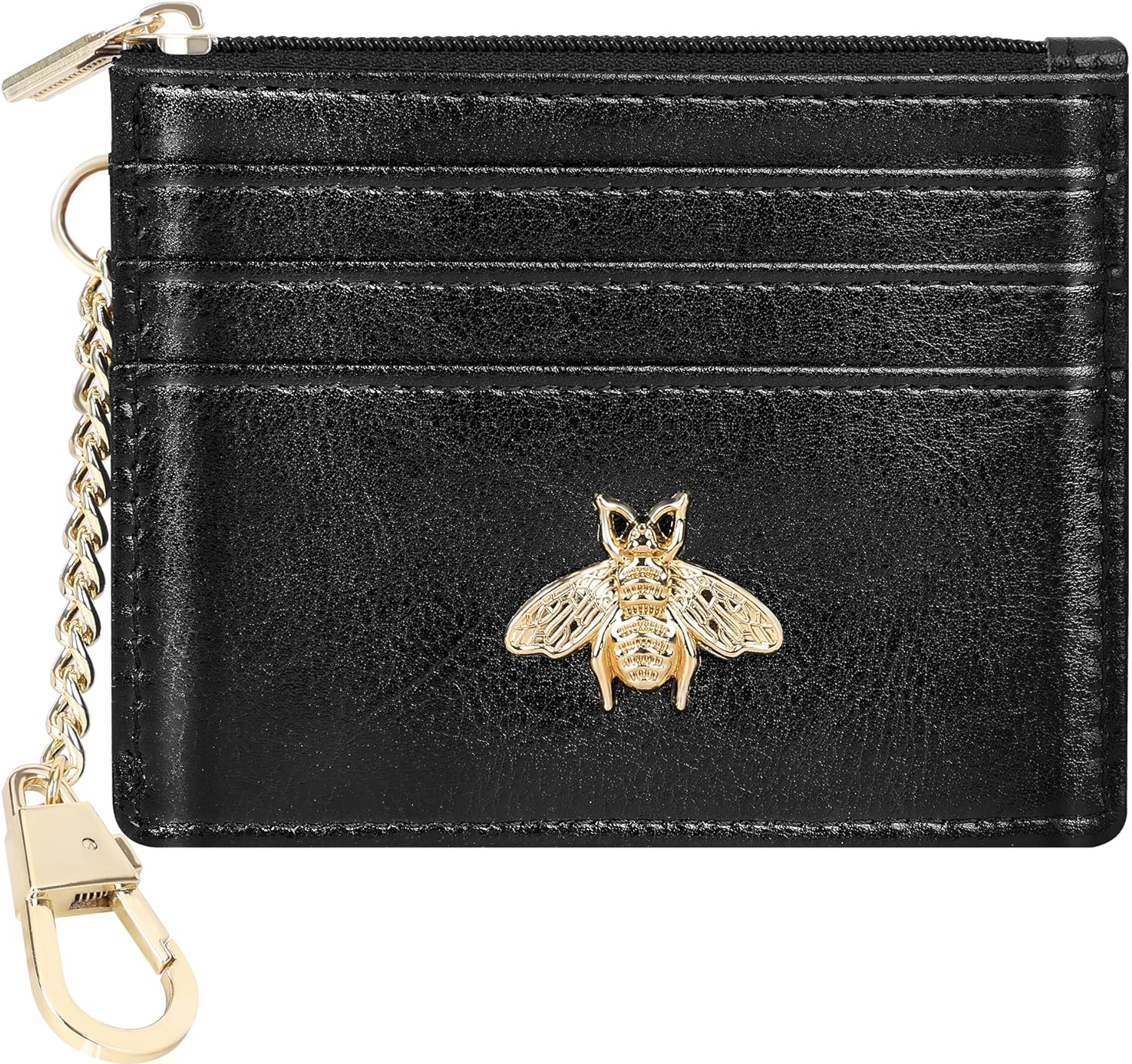 Slim RFID-Blocking Card Holder Keychain Wallet for Men & Women  -image