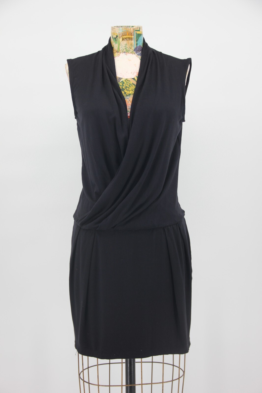 Stile Benetton Size S Draped Pleated Sleeveless Shirt Mini Tunic